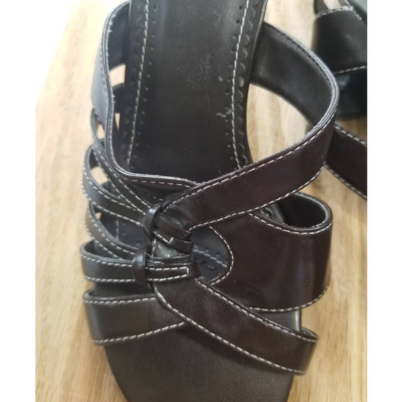 Lifestride Brown Mystery Strappy Wedge Sandals Sz 7 - Picture 3 of 9